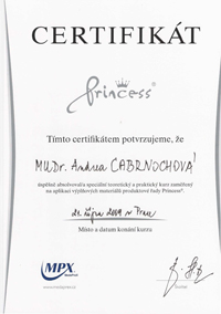 CERTIFIKT na pouit vplovch materil Princess